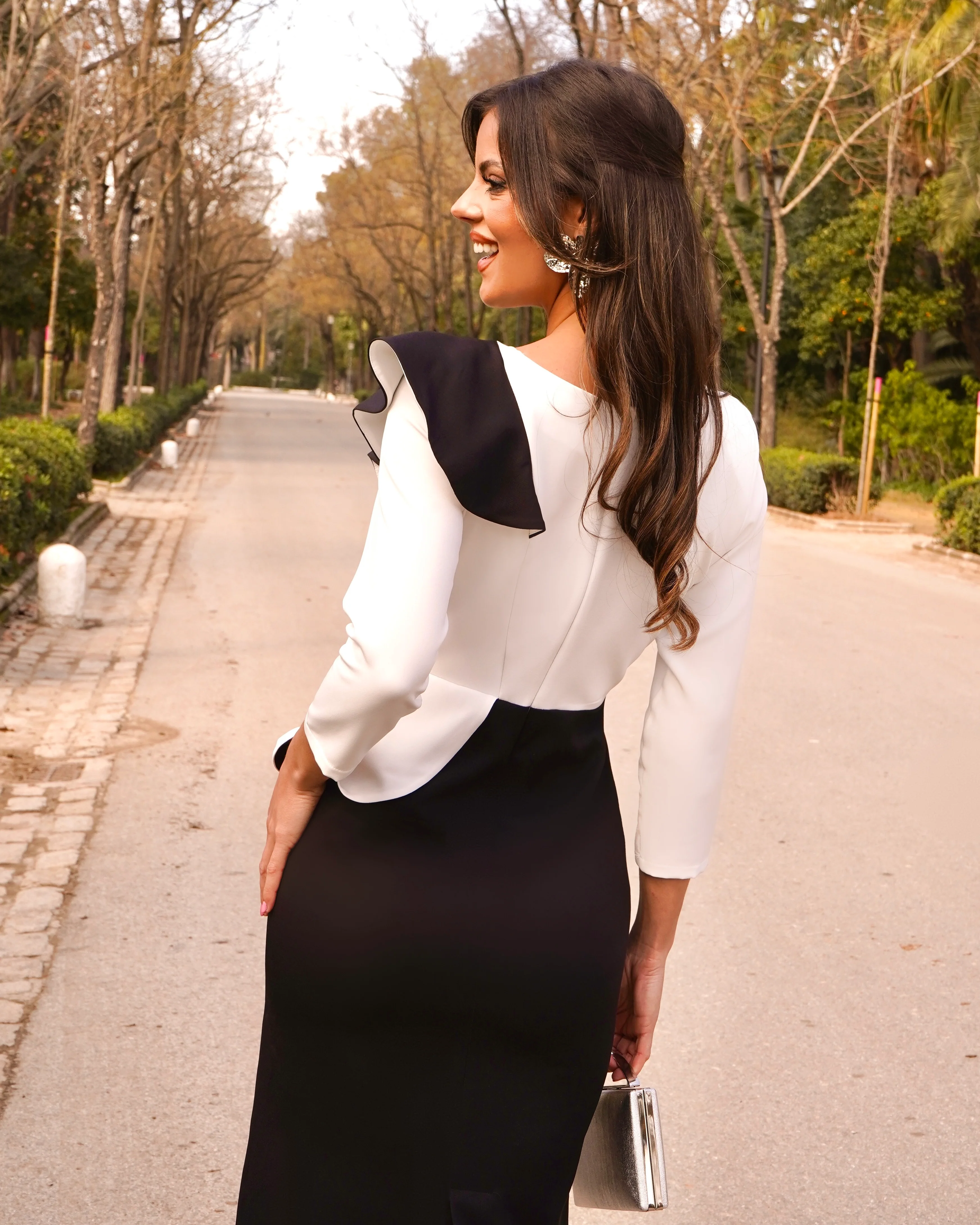 Vestido Rozalen Bicolor Blanco/Negro - Image 4